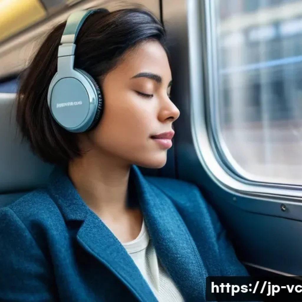 AI 음성 합성이 가져올 변화 - **Prompt:** A young woman in her late 20s, with short, stylish hair, is sitting comfortably on a mod...