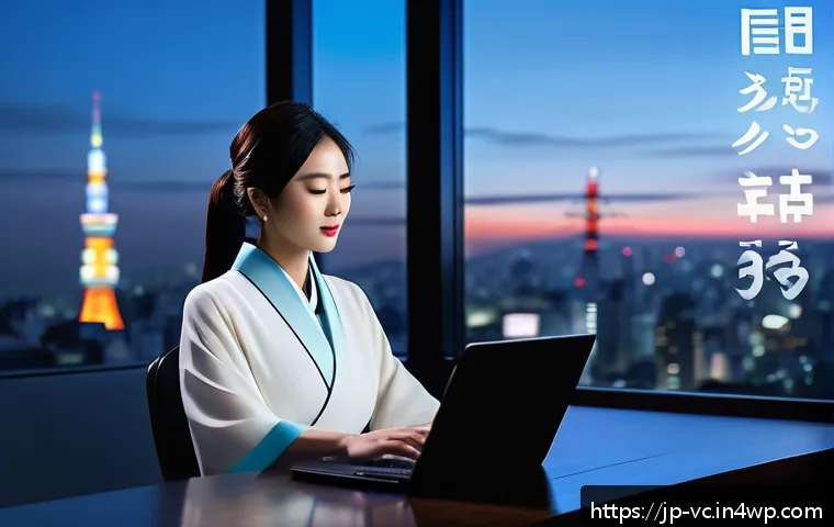 음성 합성 기술의 발전과 사회적 영향 - A modern Japanese office scene showcasing a professional woman using advanced voice synthesis softwa...